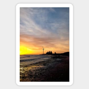 December sunrise on a Northumbrian beach Sticker